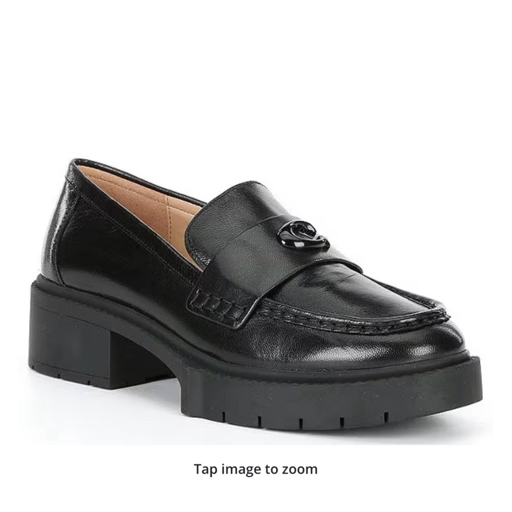 Coach Black Leather Penny Loafers - Picture 2 of 2